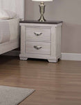 ZUN 1pc Farmhouse Style Two Drawer Night Stand Nightstand End Table Beige Finish Rustic Bedroom Solid B011P233931