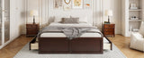 Wood Queen Size Platform Bed Frame with 6 Drawers, Espresso N709P241723P