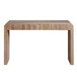 Rustic Wooden Console Table with Drawer Minimalist Design, Ribbed Texture, and Natural Finish W2729P239172