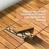 27 multifunctional outdoor floor tiles, 12" x 12" albizia wood interlocking terrace tiles 85585737