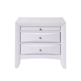Wooden Nightstand with 2 Drawers and 1 Tray, White B016P252983