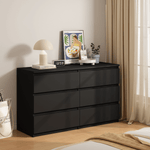 ZUN Black Large 6 drawers chest of drawer dressers table 79173284