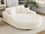 55" Modern Chaise Lounge Sofa Bed Upholstered Sofa Couch with Tufted Seat and Detachable Pillows for N719P256002A