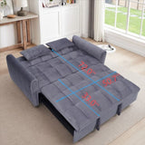 64.9 "3-in-1 foldable large size sofa bed, modern velvet double sofa, sofa bed with adjustable back, W2564P228261