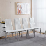 chair set of 4,CHROME COLOR LEG,WHITE SEAT W234P302682