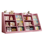 ZUN Pink Wooden Toy Storage Organizer Cabinet Kids Bookshelf Children Bookcase Toddler Baby Sling Book 76625099