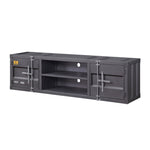 ZUN Gunmetal TV Stand with 2 Open Shelves B062P186512