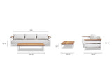 Rhodes 2pc Teak & Aluminum Outdoor Sofa and Coffee Table Set B2719P321038
