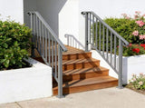 Silver Outdoor 3-Step Iron Handrail 22095406
