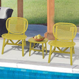 ZUN 3 Pieces Hollow Design Patio Chair Set All Weather Conversation Bistro Set Outdoor Coffee 55408913