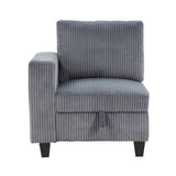 Modern Living Room Furniture 1pc Dark Gray Chair with One Arm, Storage Pouch and Charging Ports B011P206266