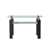 ZUN Black MDF Console Table, Tempered Glass Top, Modern Foyer Area Table 09859791