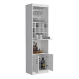 ZUN Kevil 71-Inch Tall Bar Cabinet 5-Tier Modern Bar Cabinet with Glass Holder Stemware Rack, Wine B200P188836