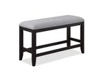 ZUN 1Pc Transitional Dark Gray Finish Fabric Upholstered Counter-Height Dining Bench B011P193050