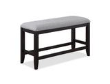 ZUN 1Pc Transitional Dark Gray Finish Fabric Upholstered Counter-Height Dining Bench B011P193050