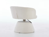 Adjustable Height 360&deg Swivel Bar Stool, Modern Chenille Upholstered Round Dining Chair, W1143P460575