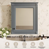 24'' x 27'' Wall Mounted Bathroom Storage Cabinet with Mirror, Medicine Cabinet with Height N710P195492E