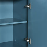 TREXM Modern 4-door Sideboard with Convex Pattern Doors and 2 Silver Handle for Living Dining GL-N715P183105M