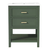 24'' Vanity with Top Sink, Modern Storage Cabinet with 2 Drawers, Single Sink N710P191968F