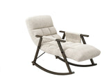 Casual folding rocking chair upholstered, lounge rocking chair adjustable high back and foot 80997707
