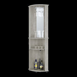 Oregon Corner Bar Cabinet, 3-Tier Shelf with Glass Rack B128P176138