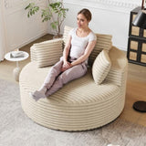 50"L Corduroy Sponge single sofa,No Assembly Required,Fluffy Modern Sleeper Chair for Living room, W834P337431