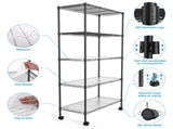 5 Tier Shelf Wire Shelving Unit, NSF Heavy Duty Wire Shelf Metal Large Storage Shelves Height W155065924