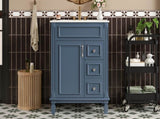24" Bathroom Vanity with Ceramic Sink, Small Bathroom Sink Cabinet, Modern Cabinet with 2 Drawers N710P318989C