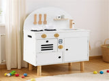 White Wooden Kids Play Kitchen with Interactive Stove & Sink, ASTM/CPSIA Compliant Pretend Cooking 58079730