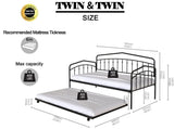 Fox Twin Daybed with Twin Trundle, White B083P154255