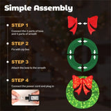 48" Pre-Lit Christmas Wreath - 200 LED Lights , IP44 12984977