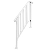 Handrails for Outdoor Steps, Iron Handrail Fits 3 Step, Transitional Handrail with Installation Kit, 69025255
