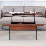 43.3-inch coffee table with lifting function - Combining walnut wood grain with W1512P316123