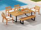 2PCS Solid Acacia Wood Outdoor Dining Bench , 800 LBS Weight Capacity Patio Garden Bench 95720090