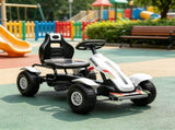 White Kids Pedal Go Kart Adjustable Seat, Rubber Wheels for Park Outdoor Ride 03069760