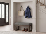 Lakemere 27 inch Wide Solid Wood Contemporary Footstool Small Ottoman Bench in Grey B2732P605432