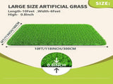 Artificial Grass Turf -6ft x 10ft 0.8"Indoor/Outdoor Synthetic Fake Grass,with rubber 77514069