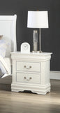 ZUN 1pc Nightstand White Louis Philippe Solid wood English Dovetail Construction Antique Nickle Hanging B011P159911