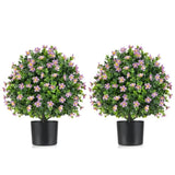 2 Pack Lifelike Artificial Potted Plants - Purple 85748431