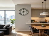 24 Inch Black Wall Clock Roman Numerals Silent Battery Operated 54551019