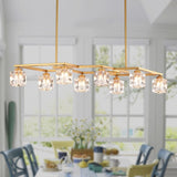 Crystal Chandelier for Dining Room, 8-Light Kitchen Chandelier Light Fixture Modern Metal Industrial W1592P251074