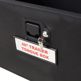 46"X18"X14.5" Tongue Truck Box Black Heavy Duty Steel Trailer Tongue Box, 6.7 CUFT Capacity, With W465P225052