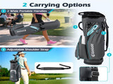 14-Way Golf Cart Bag - 6 Zippered PocketsCooler Pocket, Waterproof Zippers, GrayBlue 92044266