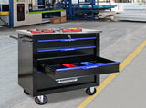 4 DRAWERS MULTIFUNCTIONAL TOOL CART WITH WHEELS-BLACK W1102P182231