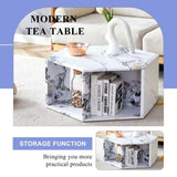 Hexagonal MDF coffee table, characteristic pattern stickers, multi-hole design to give more storage W1151P200317