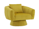 360&deg Swivel Accent Chair, Modern Velvet Fabric Living Room Armchair with Fluffy Cushions, Comfy 48567162