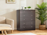 6-Drawer Storage Cabinet with Matte Gold Handles Particleboard Drawer Dresser with Textured Melamine 19937961
