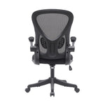 ZUN Techni Mobili Black Mesh Office Chair with Lumbar Support and Flip-Up Arms RTA-8050-BK