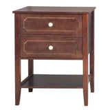 Wood Nightstand End Side Table with 2 Drawer for Living Room, Bedroom 71649672