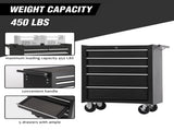 5-Drawer Rolling Tool Chest w/Lock & Key, Tool Storage Cabinet with Wheels, Top Cushion & Drawer 34794429